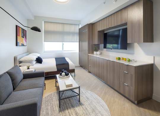 Modern Living Room at Wilshire Margot, California 
