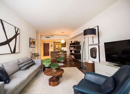 Modern Living Room at Wilshire Margot, California, 90024