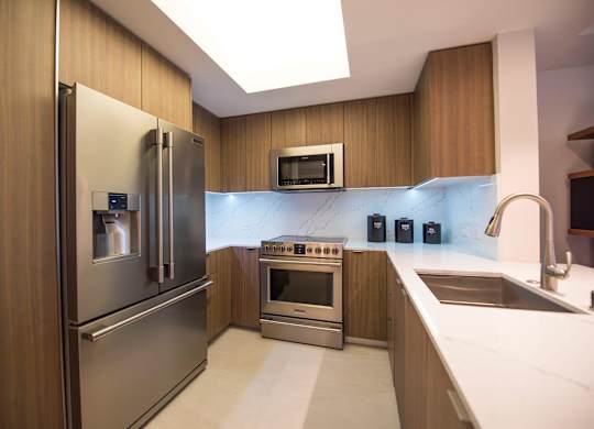 Refrigerator And Kitchen Appliances at Wilshire Margot, Los Angeles, CA 90024 