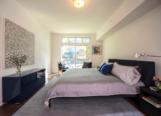 Bedroom With Expansive Windows at Wilshire Margot, California 