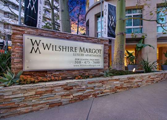 Welcoming Signage at Wilshire Margot, Los Angeles California