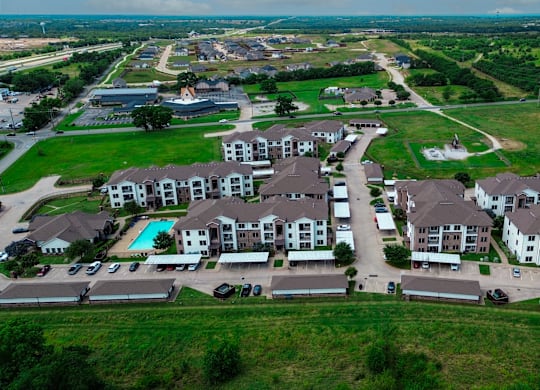 A bird's eye view of Creed Canyon Apartments in Sherman Tx