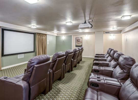 Media Room With Theater Chairs at The Corydon, Seattle, 98105