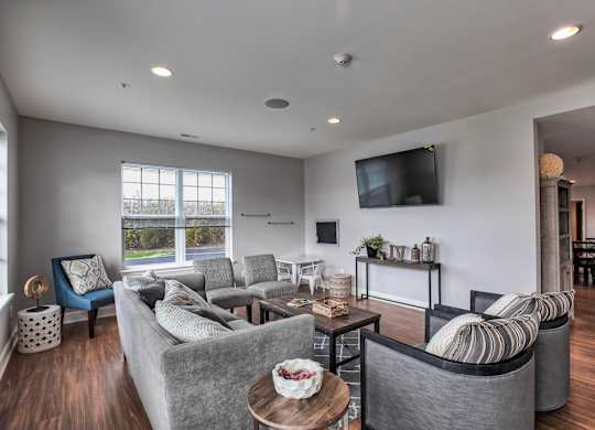 Living Room with TV at Iroquois Village, Niskayuna, NY, 12309