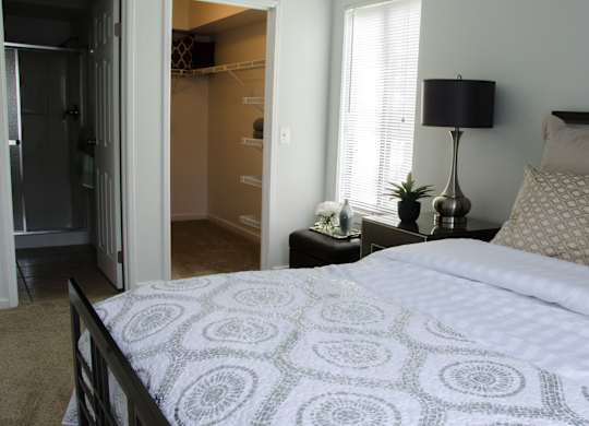 Bedroom with bed at Pine Ridge Apartments, Rochester Hills, 48307