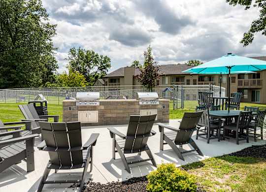 Patio at Heather Ridge Apartments, Westland, Michigan