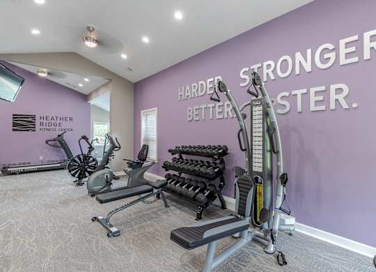 Equipped Gym at Heather Ridge Apartments, Michigan