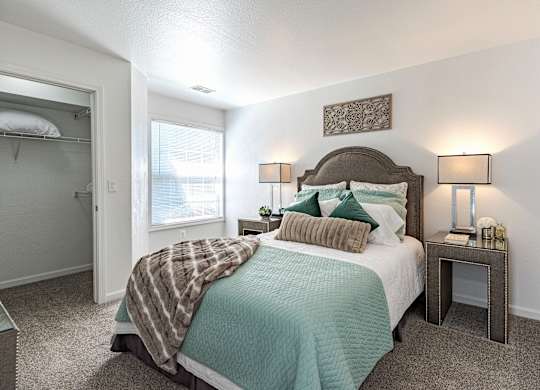 Bright Bedroom at Hidden Lakes Apartments, Michigan