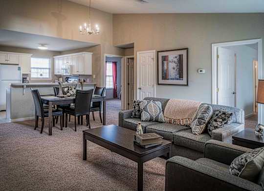 Living Room With Kitchen at Highlands at Warwick Apartments, Lilitz