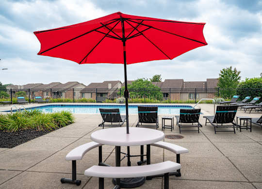 Patio at Pine Ridge Apartments, Rochester Hills, Michigan