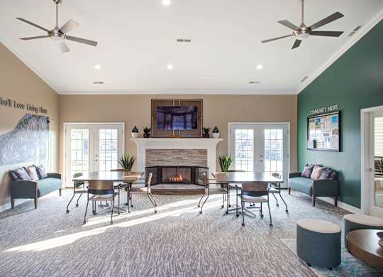 Clubhouse Living Room at Pine Ridge Apartments, Michigan, 48307