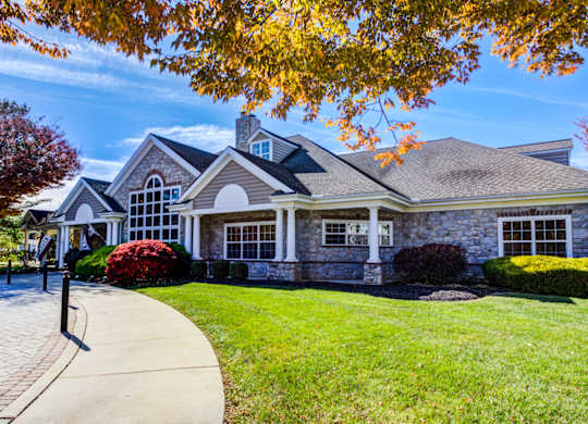 exterior View and a large front yard at The Crest at Elm Tree, Mount Joy, PA
