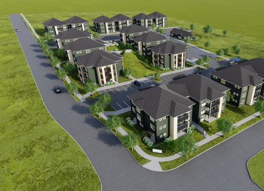 a computer generated image of a housing estate