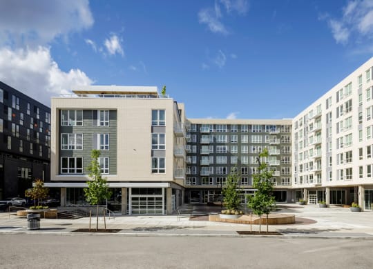 exterior of an apartment building at Slabtown Square Apartments, Portland 