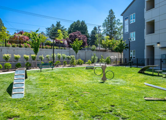 a yard with a tennis racket in the middle of a building