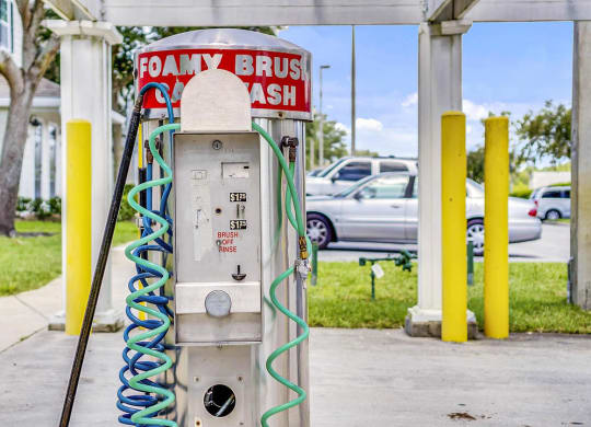 a gas pump at a mobil gas station