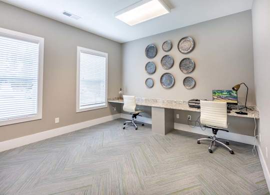 A room with a desk and a chair at Foxwood Apartments, Raleigh-Durham, North Carolina