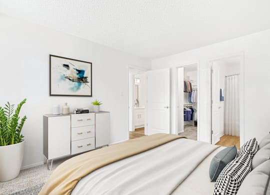 Bedroom With Closet at Bridges at Mallard Creek Apartment Homes, Charlotte, NC, 28269