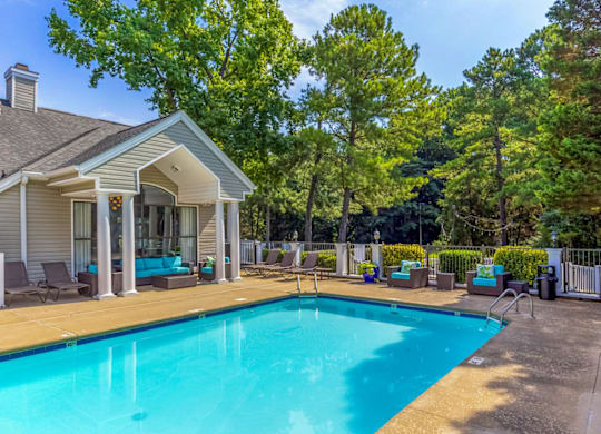 Blue Cool Swimming Pool at Bridges at Mallard Creek Apartment Homes, North Carolina