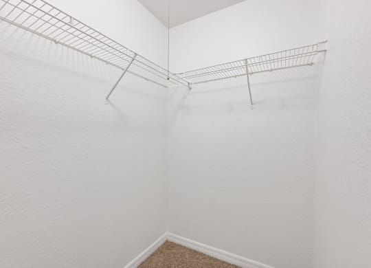 our apartments have a walk in closet with plenty of room to move around