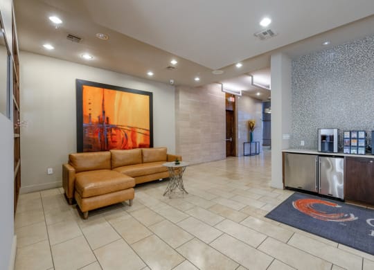 Resident lounge area with coffee bar