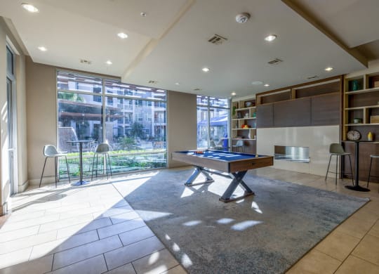 Resident game room with lounge area