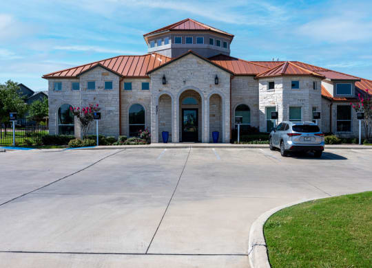 Leasing office exterior and walking path