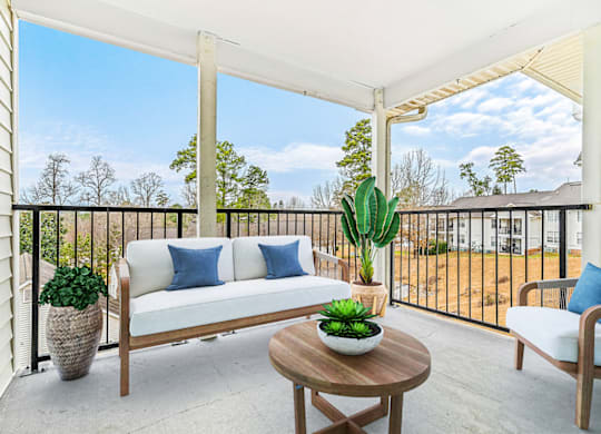 Balcony And Patio at Caveness Farms Apartments, Wake Forest, NC 