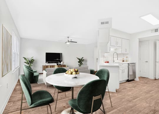 a living and dining area at Caveness Farms Apartments, North Carolina, 27587