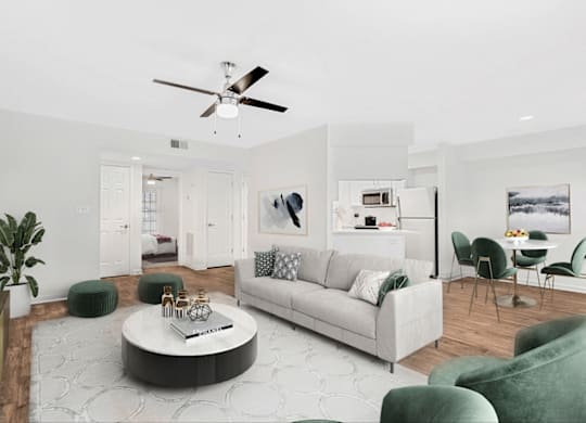 Modern Living Room at Caveness Farms Apartments, Wake Forest, 27587 