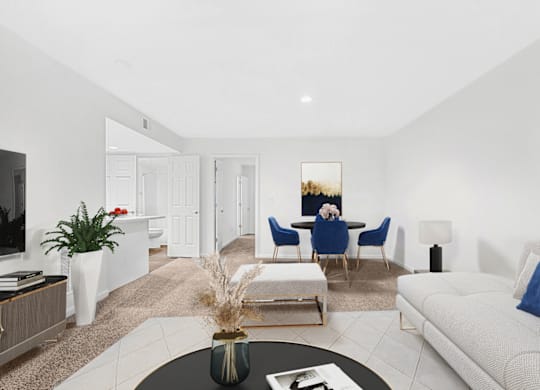 Spacious Living Area at Caveness Farms Apartments, North Carolina 