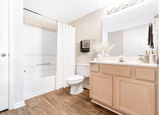 Bathroom With Bathtub at Caveness Farms Apartments, Wake Forest 