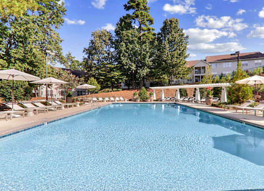 Sparkling Pool at Caveness Farms Apartments, Wake Forest, NC 27587