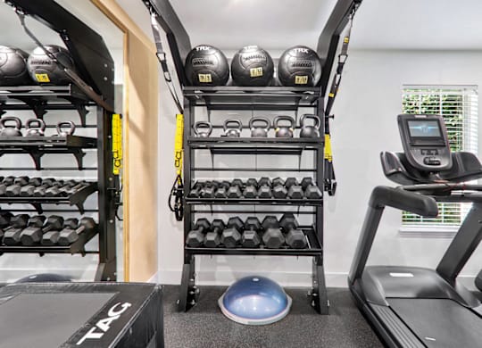 Free Weights at Caveness Farms Apartments, North Carolina 