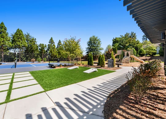 Tennis Courts View at Caveness Farms Apartments, Wake Forest 