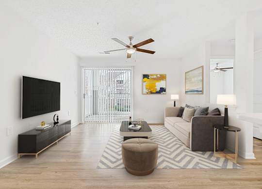Modern Living Room at The Grayson Apartment Homes, North Carolina, 28262
