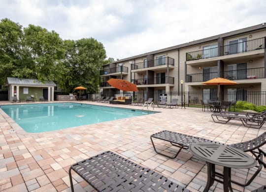 our apartments have a swimming pool and a patio