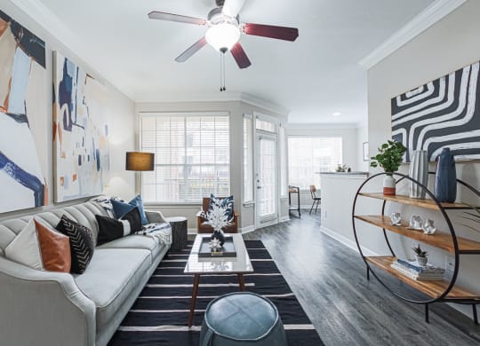 living room with hardwood-style flooring