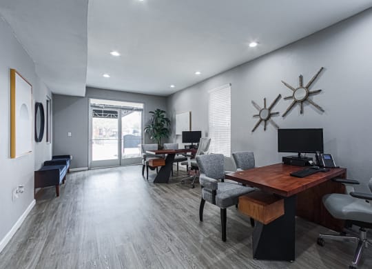 leasing office desk area
