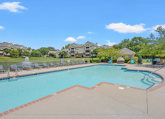 A large outdoor swimming pool..