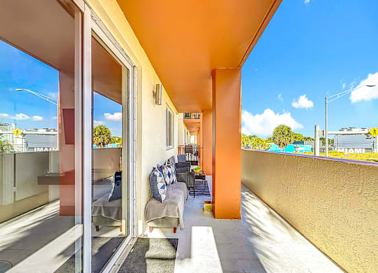 patio with chairs