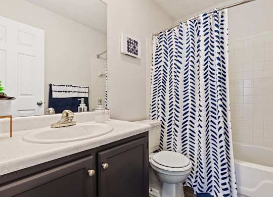 Bathroom With Bathtub at Woodland Park Apartment Homes, Greensboro, NC