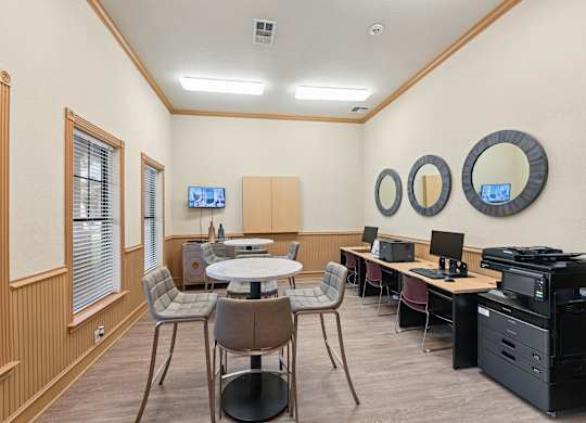 community business center with computers