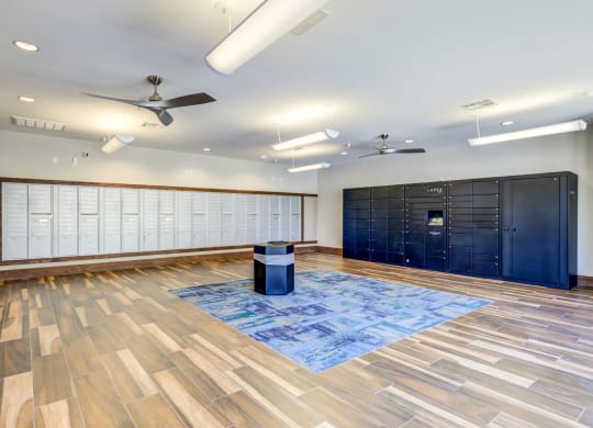 package lockers in a big room