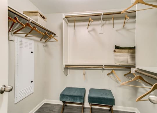 walk-in closet with built-in shelves