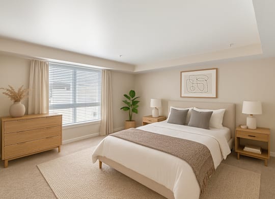 Large Bedroom at Excalibur Apartment Homes, Bellevue, Washington