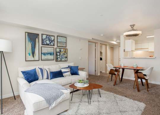 Living Room With Kitchen at Camelot Apartment Homes, Everett, 98204
