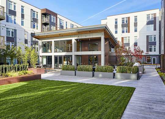 Courtyard Clubhouse at Postmark Apartments, Shoreline, WA 98155