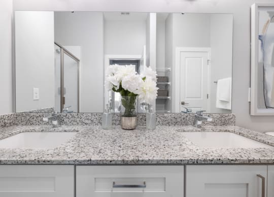 Primary Bathroom with Double Vanities at Griffin Weston, Cary