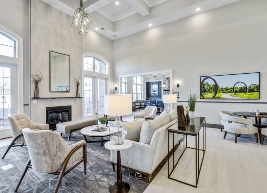 Upscale clubroom at Griffin Weston townhomes for rent in Cary, NC.